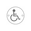 QS4506, Disabled, Round Engraved Sign, 75mm, Stainless Steel, QS-2