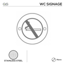 No Smoking, Round Engraved Sign, 75mm, Stainless Steel, QS-1