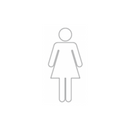 Female, Round, Laser Cut, Sign, 75mm x 75mm, Stainless Steel, QS-2