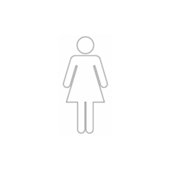 Female, Round, Laser Cut, Sign, 75mm x 75mm, Stainless Steel, QS