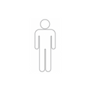 Male, Round, Laser Cut, Sign, 75mm x 75mm, Stainless Steel, QS-2