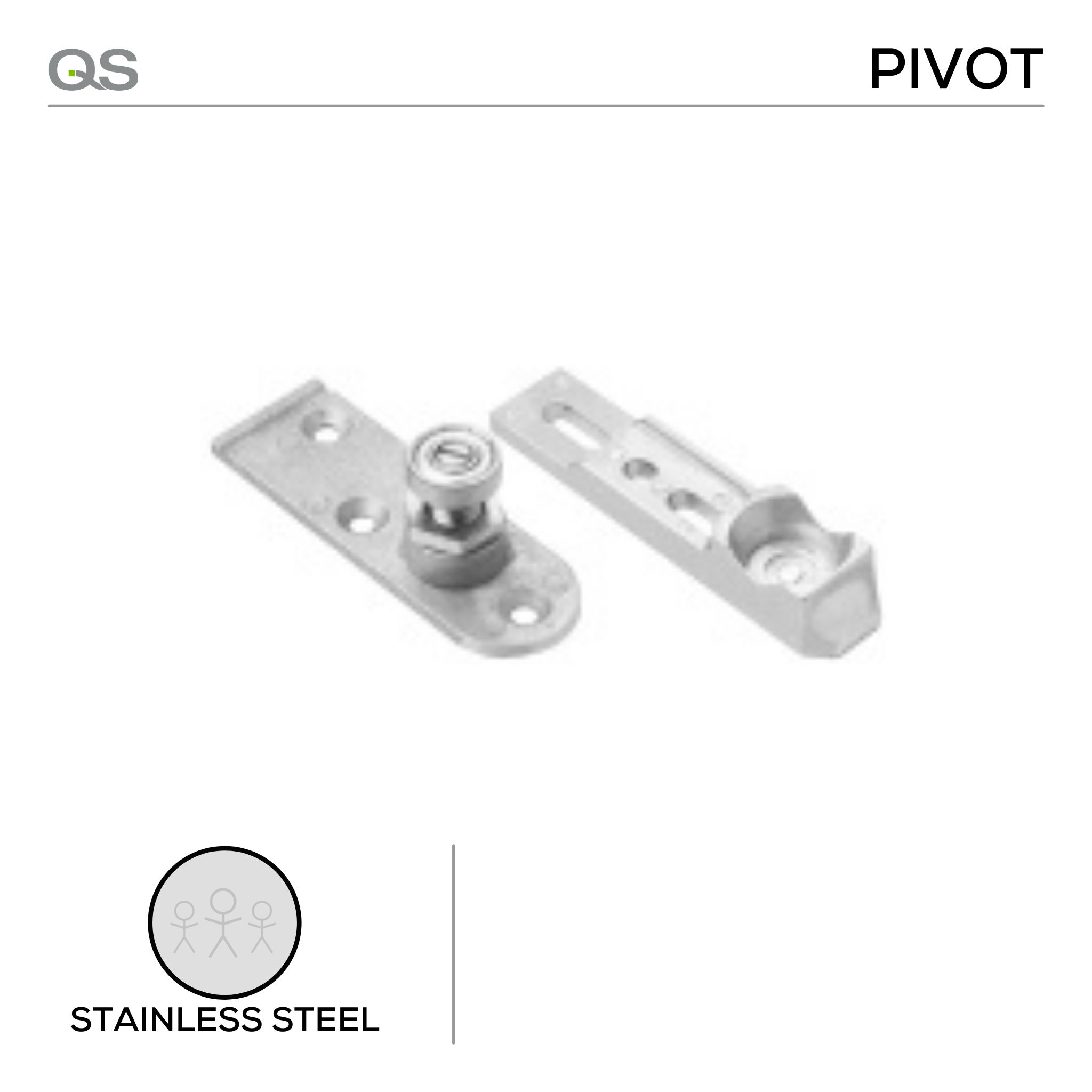 QS5502 pivot 100kg, Bottom Pivot, 100 (kg), Stainless Steel, QS