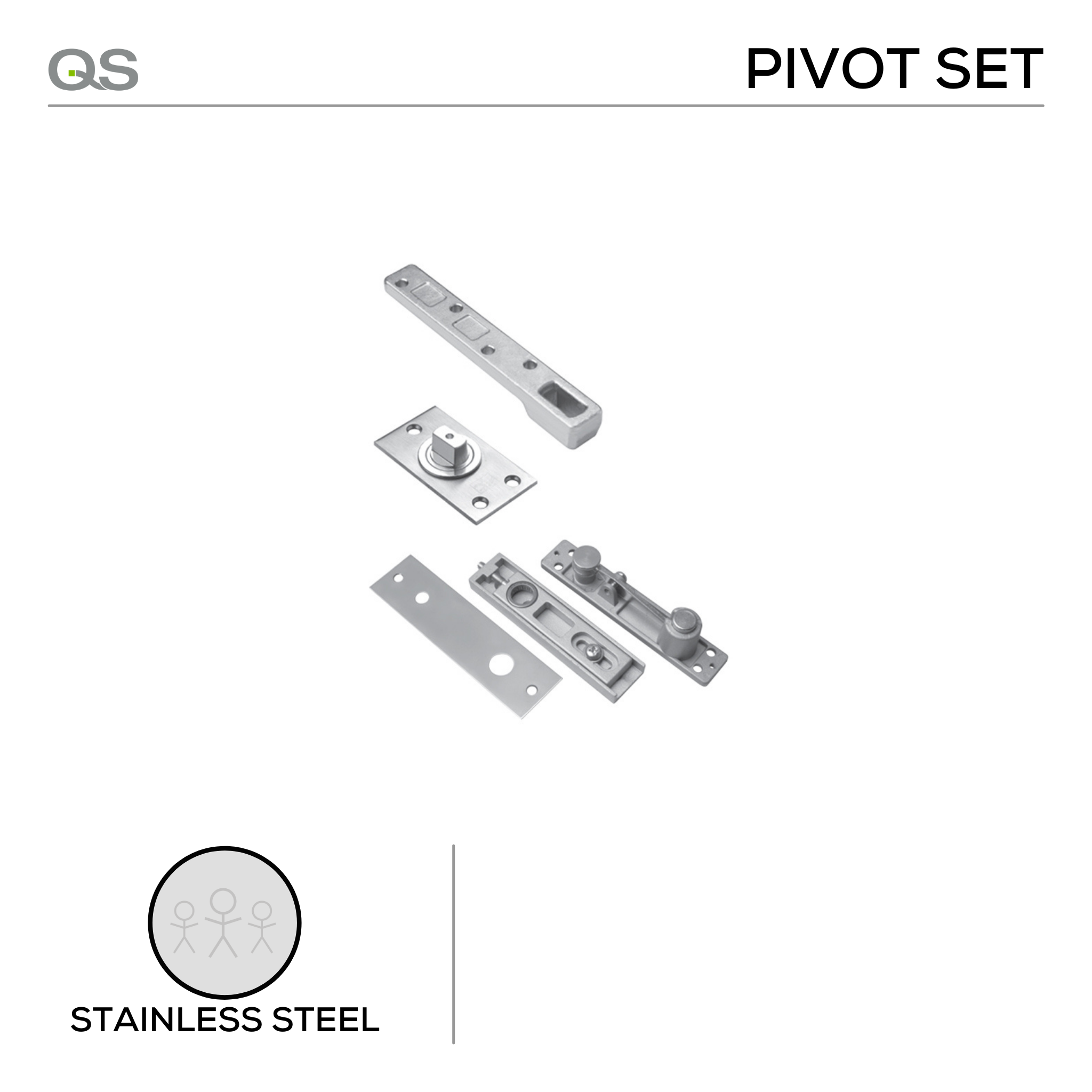 QS5504 pivot set, Pivot Set, 250 (kg), Stainless Steel, QS