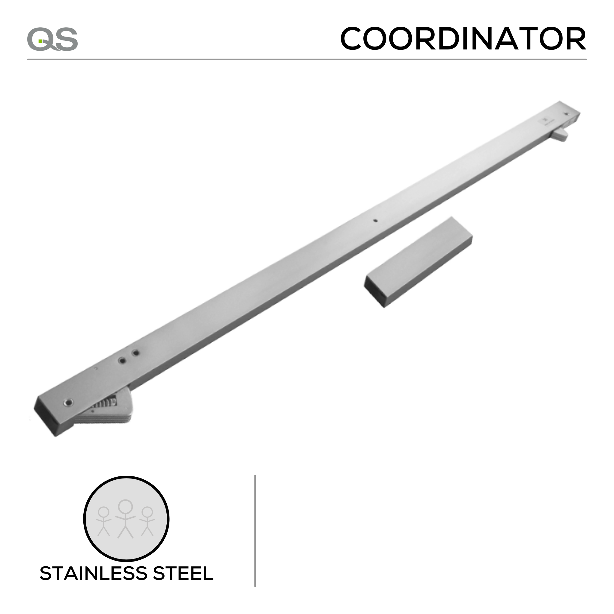 QS763, Door Closers, Door Coodinators, Fire Door, Stainless Steel, QS