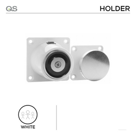 QS767, Door Holder, Wall Mounted Magnetic, With Release Button, 24V, White Painted, QS