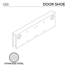 QS7702 glass door shoe, for QS700 and QS750, Stainless Steel, QS