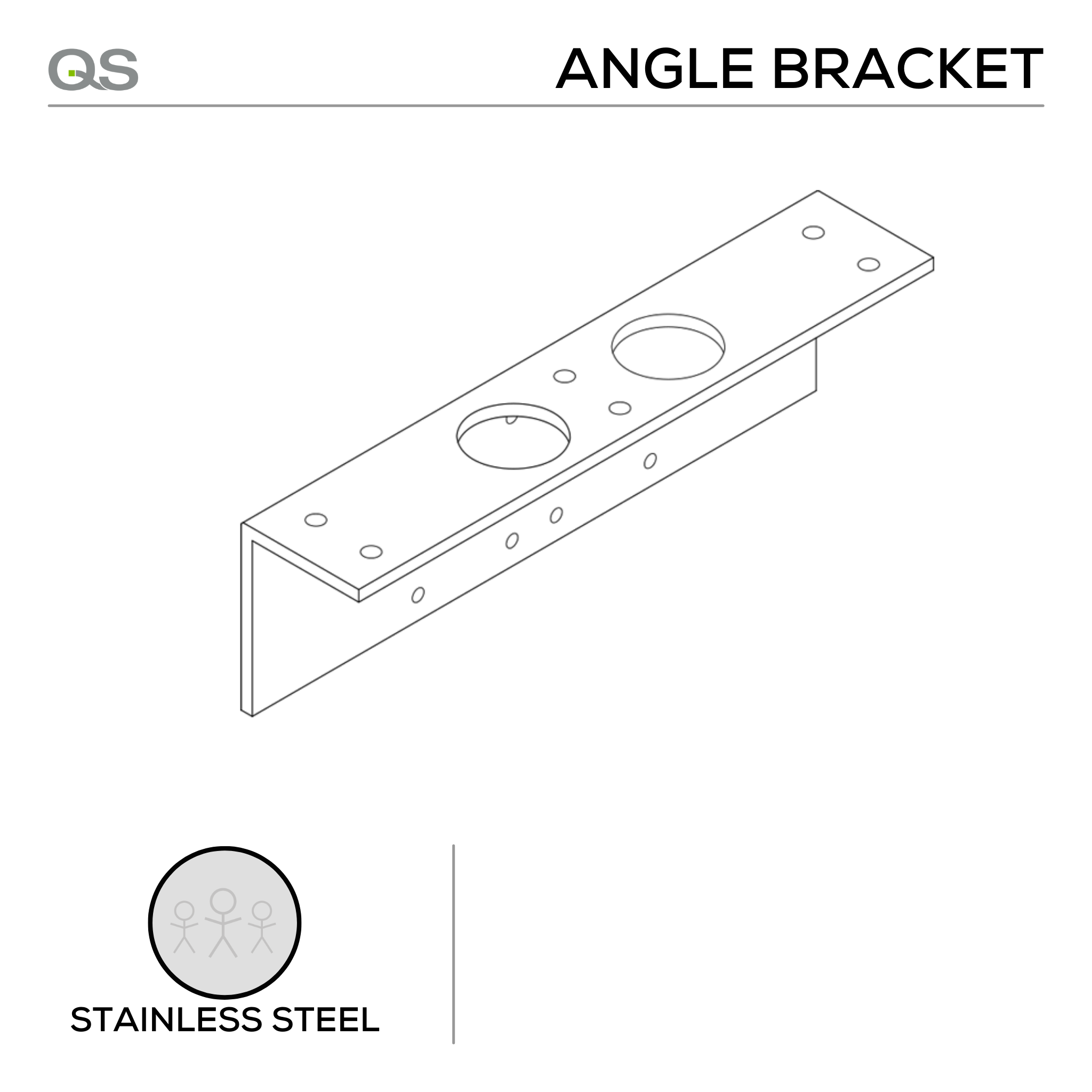 QS7705 angle bracket, for QS700 and QS750, Stainless Steel, QS