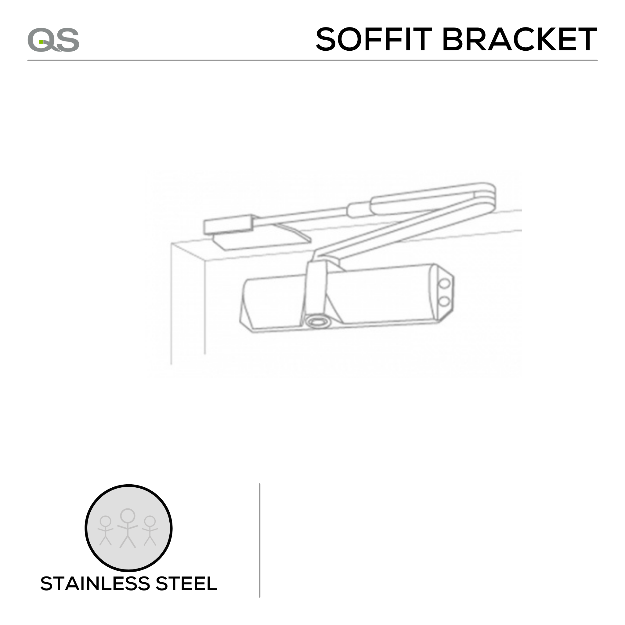 QS7708 Universal Soffit Bracket for use with all QS Door Closers, QS
