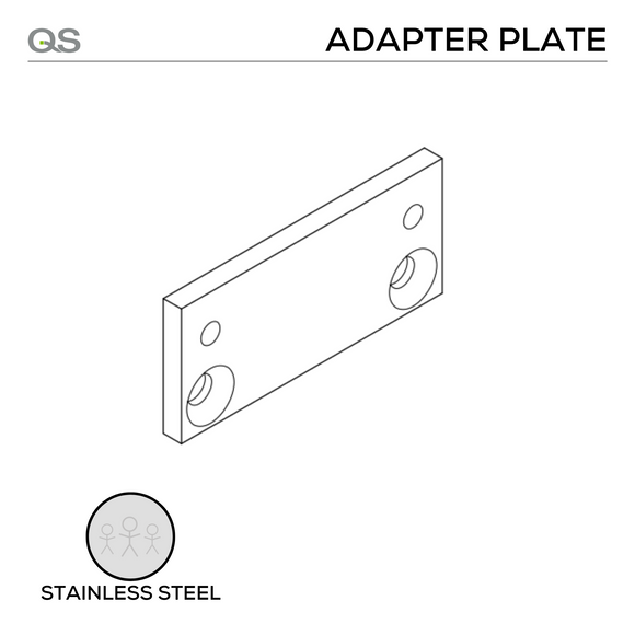 QS7709 arm adapter plate, for QS700 and QS750, Stainless Steel, QS