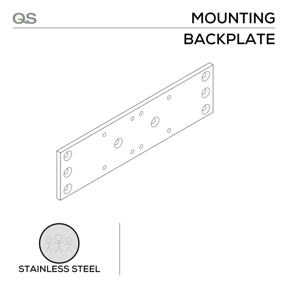 QS7710 mounting backplate, for QS700 and QS750, Stainless Steel, QS