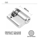 QS1102A, 40mm - 30/10, Half (Single Cylinder), Elemental, Key, Keyed to Differ (Standard), 3 Keys, 5 Pin, Aluminium Based Cylinder, Satin Finish, QS-1