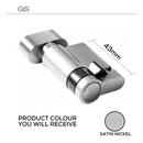 QS1108SN Single, 43mm - 21.5/21.5, Half (Single Cylinder), Thumbturn, Keyed to Differ (Standard), 3 Keys, 5 Pin, Satin Nickel, QS-1