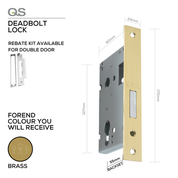 QS Brass Cylinder Lock main product view; brass that means business for a better door setup, 55mm (Backset).