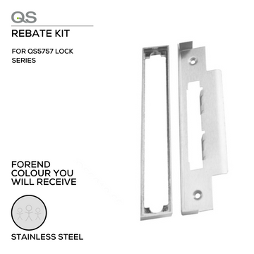 Main product view of QS Stainless Steel Rebate Kit, made for doors with tough stainless shine.