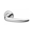Riga, Lever Handles, Form, On Round Rose, With Escutcheons, Stainless Steel, QS-2