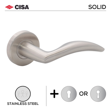 CISA Stainless Steel Lever Handle main product view; clean stainless confidence for a better door setup.