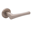 FS102.R._.TR, Lever Handles, Solid, On Round Rose, With Escutcheons, 138mm (l), Stainless Steel with Tarnish Resistant, CISA-2