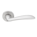 SH 810, Lever Handles, Solid, On Round Rose, With Escutcheons, 131mm (l), Stainless Steel, DORMAKABA-2