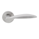 SH 811, Lever Handles, Solid, On Round Rose, With Escutcheons, 143mm (l), Stainless Steel, DORMAKABA-2