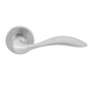 SH 817, Lever Handles, Solid, On Round Rose, With Escutcheons, 145mm (l), Stainless Steel, DORMAKABA-2