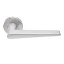 SH 821, Lever Handles, Solid, On Round Rose, With Escutcheons, 143mm (l), Stainless Steel, DORMAKABA-2