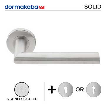 DORMAKABA Stainless Steel Lever Handle main product view for patio and sliding doors — strong stainless style, 151mm (l).