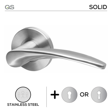 QS Stainless Steel Lever Handle main product view for patio and sliding doors — strong stainless style.