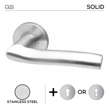 Main product view showing QS Stainless Steel Lever Handle — strong stainless style for patio and sliding doors.