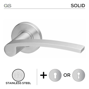 Main product view showing QS Stainless Steel Lever Handle — tough stainless shine for patio and sliding doors.