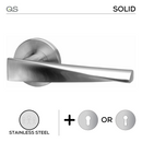 Main product view of QS Stainless Steel Lever Handle, made for patio and sliding doors with tough stainless shine.