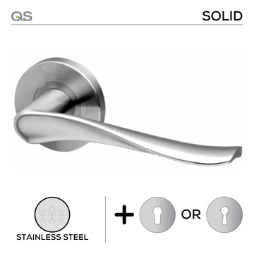 Main product view showing QS Stainless Steel Lever Handle — strong stainless style for patio and sliding doors.