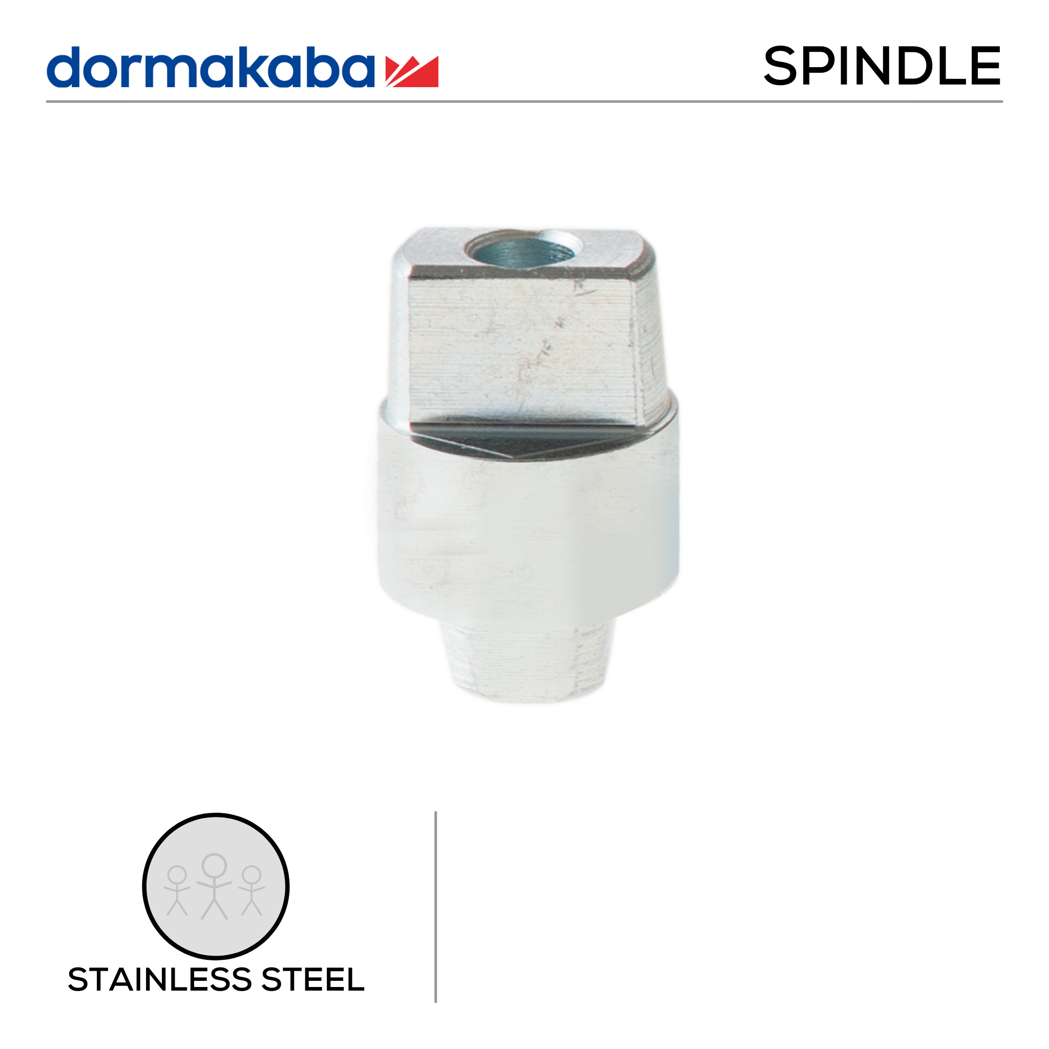 SPINDLE 15 TO 50MM, Spindle, Extended, Stainless Steel, DORMAKABA