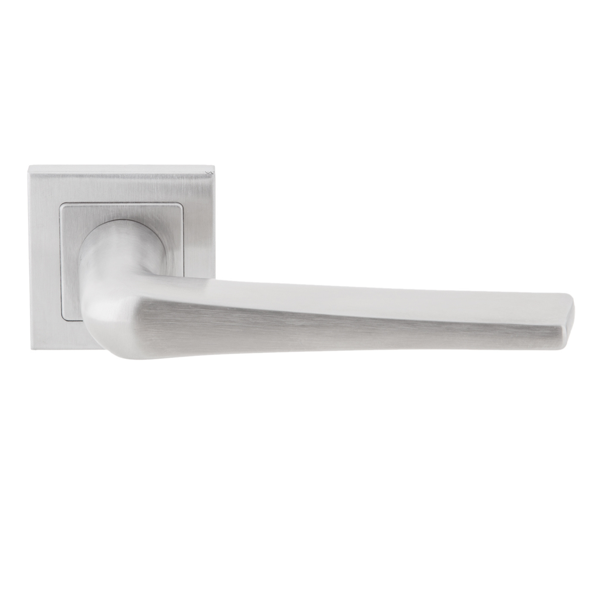 DSQ 903, Lever Handles, Square, On Square Rose, With Escutcheons, 148mm (l), Stainless Steel, DORMAKABA