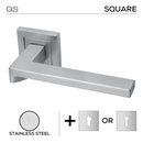 Main product view showing QS Stainless Steel Lever Handle — strong stainless style for patio and sliding doors.