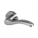 Salo, Lever Handles, Form, On Round Rose, With Escutcheons, Stainless Steel, QS-2