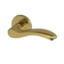 Salo PVD, Lever Handles, Form, On Round Rose, With Escutcheons, PVD Brass, QS-2