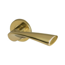 Sambava PVD, Lever Handles, Solid, On Round Rose, With Escutcheons, PVD Brass, QS-2