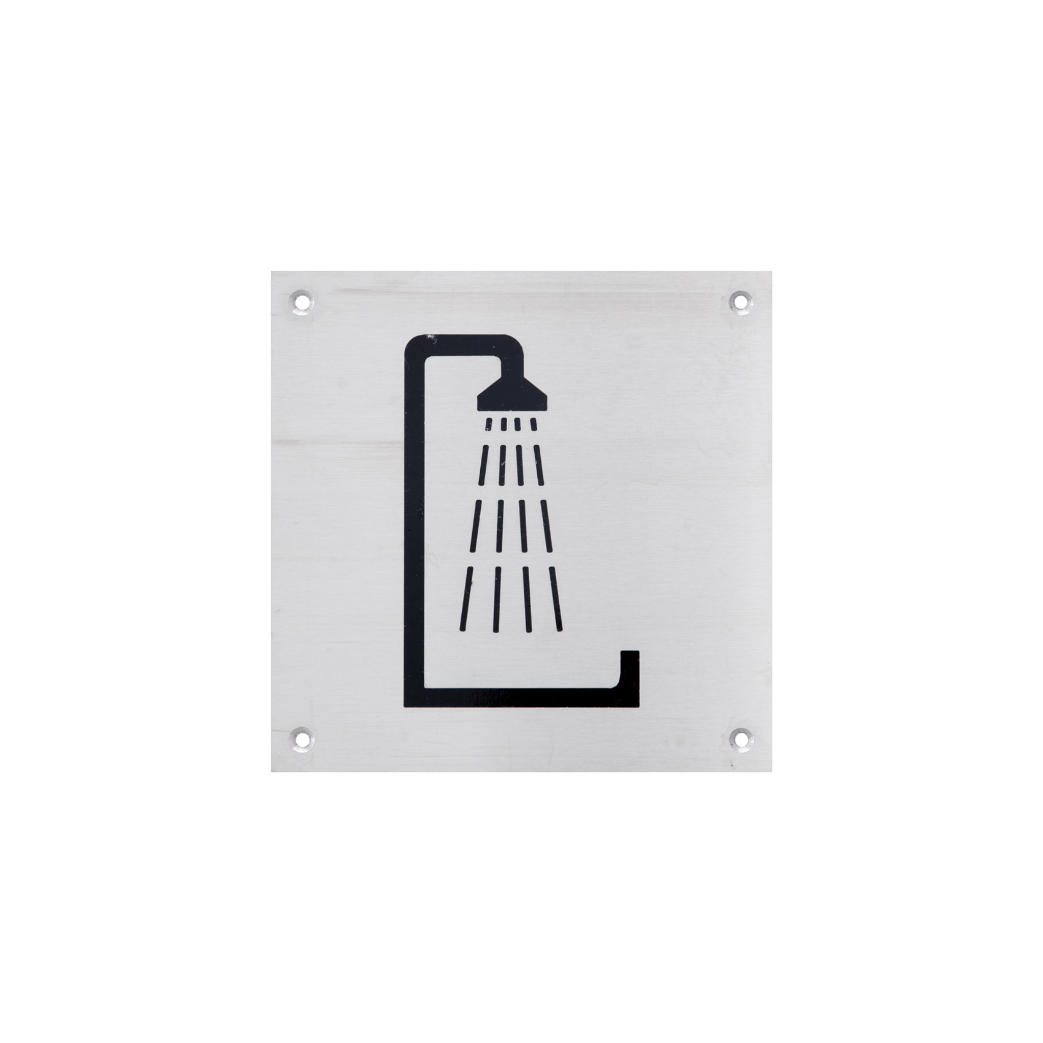 DSS-139, Door Signage, Shower , 150mm (l), 150mm (w), 1,2mm (t), Stainless Steel, DORMAKABA