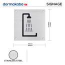 DSS-139, Door Signage, Shower , 150mm (l), 150mm (w), 1,2mm (t), Stainless Steel, DORMAKABA-1