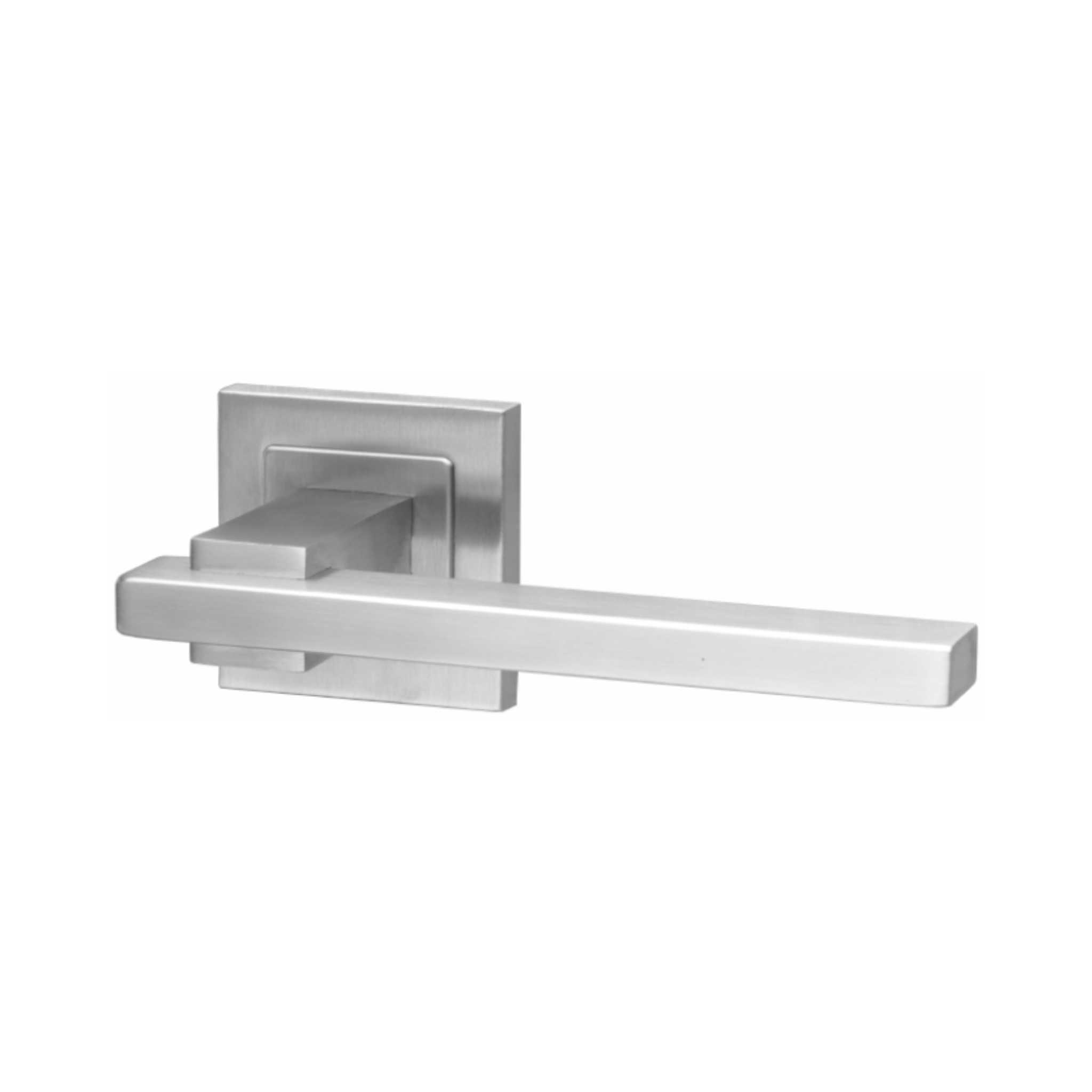 Sira, Lever Handles, Square, On Square Rose, With Escutcheons, Stainless Steel, QS