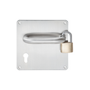 TH 120/RES RH, Lever Handles, Tubular, On 170 x 170mm Back Plate, With Cylinder Escutcheons, 170mm (l), Stainless Steel, DORMAKABA-2