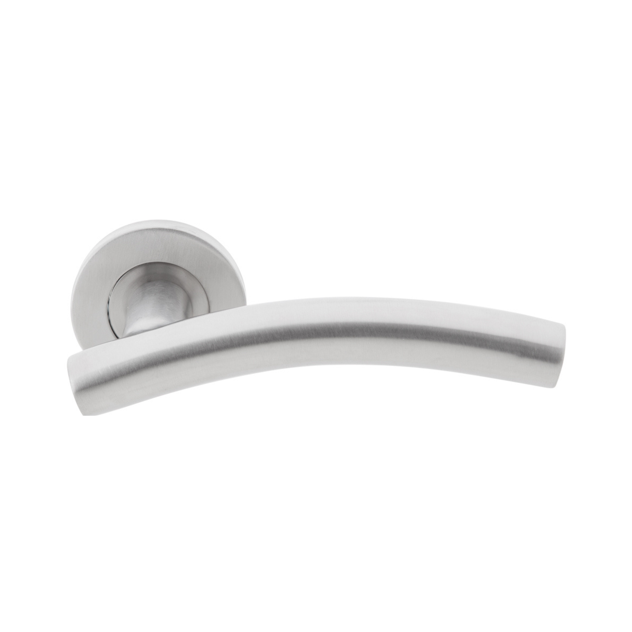 TH 121, Lever Handles, Tubular, On Round Rose, With Escutcheons, 137mm (l), Stainless Steel, DORMAKABA