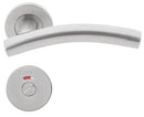 TH 121 Bathroom W/C, Lever Handles, Tubular, On Round Rose, With Bathroom (WC) Indicator Set - DWC 005, 137mm (l), Stainless Steel, DORMAKABA-2
