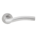 TH 122, Lever Handles, Tubular, On Round Rose, With Escutcheons, 148mm (l), Stainless Steel, DORMAKABA-2