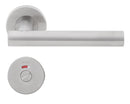 TH 124 Bathroom W/C, Lever Handles, Tubular, On Round Rose, With Bathroom (WC) Indicator Set - DWC 005, 137mm (l), Stainless Steel, DORMAKABA-2