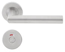TH 125 Bathroom W/C, Lever Handles, Tubular, On Round Rose, With Bathroom (WC) Indicator Set - DWC 005, 143mm (l), Stainless Steel, DORMAKABA-2