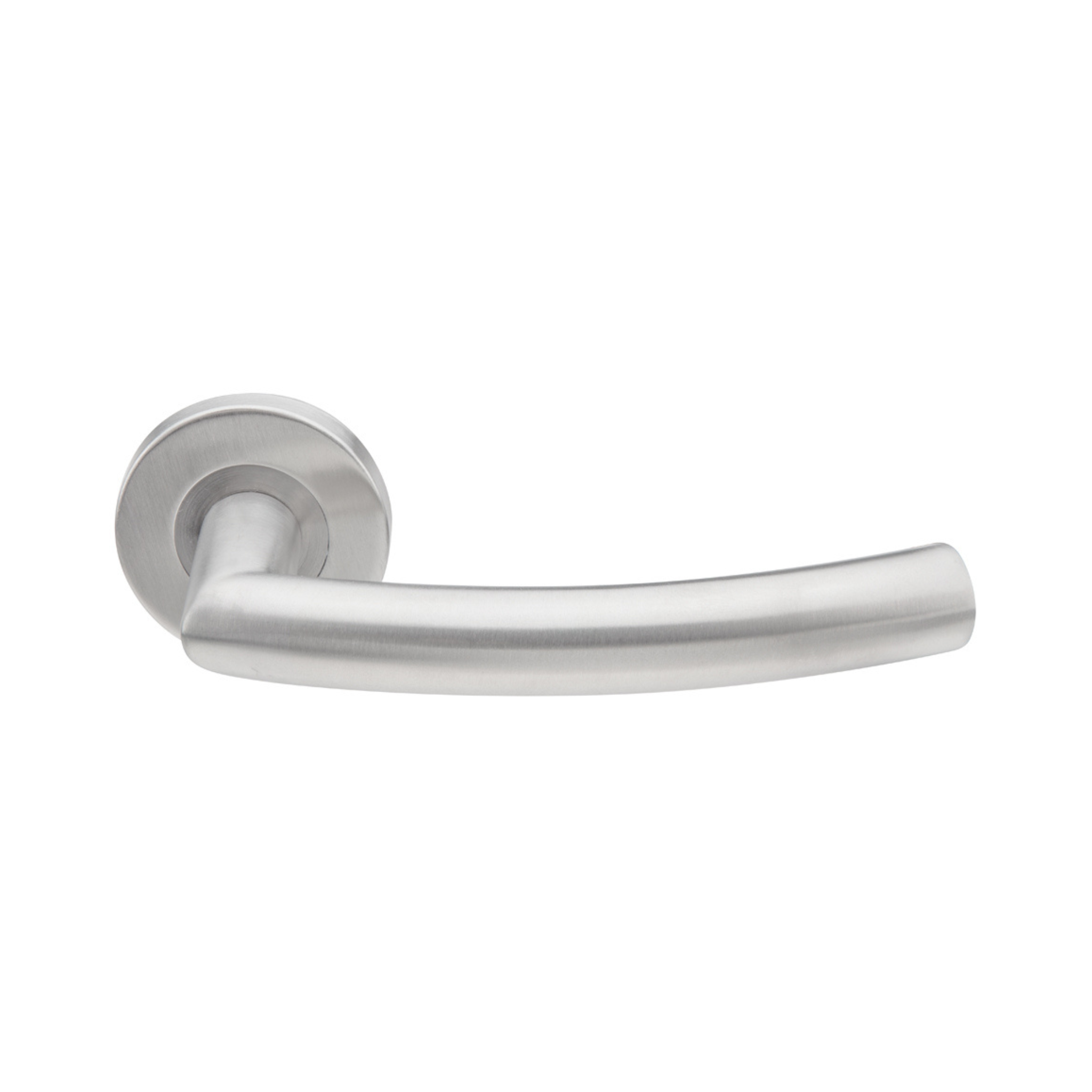 TH 128, Lever Handles, Tubular, On Round Rose, With Escutcheons, 152mm (l), Stainless Steel, DORMAKABA