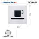 DSS-135, Door Signage, Tea Cup , 150mm (l), 150mm (w), 1,2mm (t), Stainless Steel, DORMAKABA-1