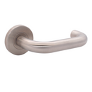 FT08.R._.SS, Lever Handles, Tubular, On Round Rose, With Escutcheons, Stainless Steel, CISA-2