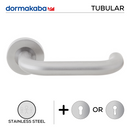 DORMAKABA Stainless Steel Lever Handle main product view for commercial security doors — strong stainless style, 140mm (l).